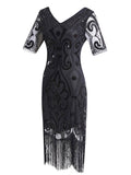 1920s Sequin Fringed Gatsby Dress