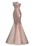 1920s Vintage Sequin Strapless Dress