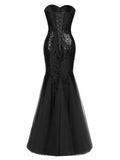 1920s Vintage Sequin Strapless Dress