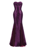 1920s Vintage Sequin Strapless Dress