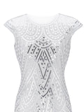White 1920s Beaded Fringed Gatsby Dress