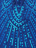 Blue 1920s Fringed Flapper Gatsby Dress