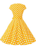 1950s Polka Dot Belted Swing Dress