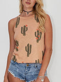 Cactus Print Sleeveless Tank