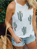 Cactus Print Sleeveless Tank