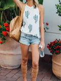 Cactus Print Sleeveless Tank