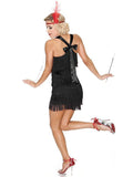 [US Warehouse] Black 1920s Back Bow Tassel Flapper Dress