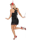 Black 1920s Back Bow Tassel Flapper Dress