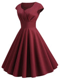 1950s Solid Sweetheart Swing Dress