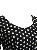 Black 1950s Polka Dot Patchwork Dress