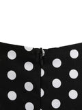 Black 1950s Polka Dot Patchwork Dress