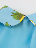 Blue 1950s Cap Lemon Swing Dress