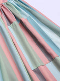 [US Warehouse] Rainbow 1950s Stripe Pocket Swing Dress