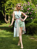 [US Warehouse] Rainbow 1950s Stripe Pocket Swing Dress
