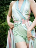 [US Warehouse] Rainbow 1950s Stripe Pocket Swing Dress
