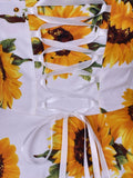 White 1950s Sunflowers Swing Dress