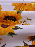 White 1950s Sunflowers Swing Dress