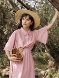 2PCS Pink 1950s Polka Dot Top & Skirt