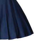 Navy 1950s Peter Pan Collar Swing Dress