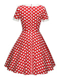 Red 1950s Polka Dot Swing Dress