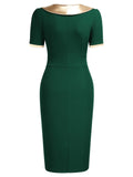 1960s Bow Patchwork Bodycon Dress
