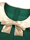 1960s Bow Patchwork Bodycon Dress