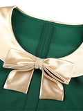 1960s Bow Patchwork Bodycon Dress