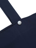 Navy Blue 1950s Solid Suspender Skirt