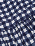 1950s Plaid Lace-Up Strap Romper