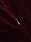 Wine Red 1960s Velvet Bodycon Vintage Dress