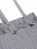 [US Warehouse] Gray 1950s Plaids Suspender Pants