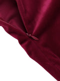 Wine Red 1960s Off Shoulder Velvet Dress