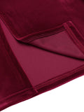 Wine Red 1960s Off Shoulder Velvet Dress