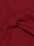Red 1960s Solid Halter Bodycon Dress