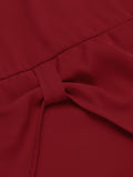 Red 1960s Solid Halter Bodycon Dress