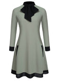 Green 1940s Queen's Gambit Inspired Dress