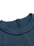 [US Warehouse] Blue 1940s Pearl Buttons Darlene Dress
