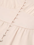1940s Solid Silk Buttoned Tea Dress