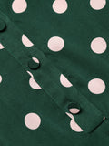 Emerald 1960s Polka Dot Fishtail Dress