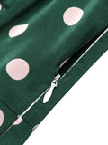 Emerald 1960s Polka Dot Fishtail Dress