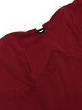 Wine Red 1950s Lace Solid Swing Dress