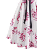 Pink Sweetheart Neck Floral Casual Dress
