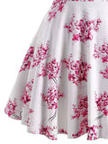 Pink Plunging Neck Floral Surplice Dress