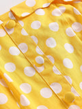 Yellow 1950s Polka Dot Straps Swing Dress
