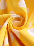 Yellow 1950s Polka Dot Straps Swing Dress