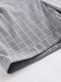 Retro Gray Plaids Button Shorts