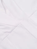 White 1950s Halter Belted Swing Dress