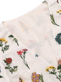 2PCS Yellow 1950s Embroidery Top & Pockets Shorts