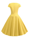1950s Solid Butterfly Sweetheart Swing Dress