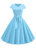 1950s Solid Butterfly Sweetheart Swing Dress